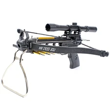 KingsArchery Crossbow Pistol with Bolt Rack Self-Cocking 80LB Adjustable Sights