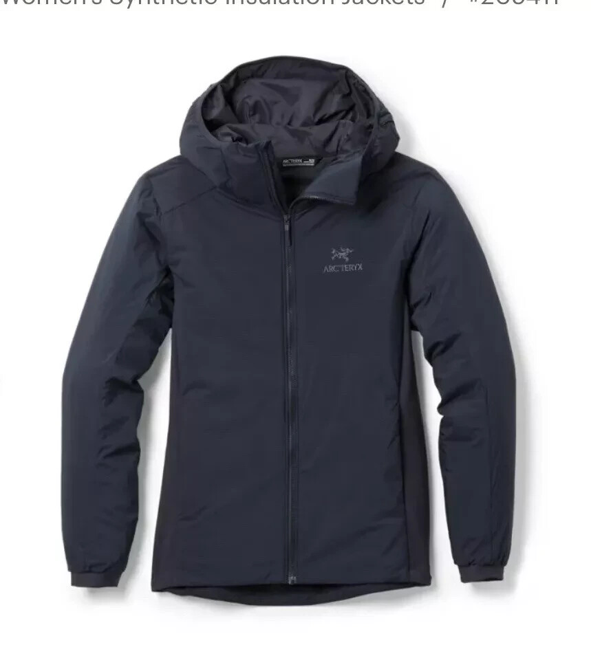 ARC'TERYX Arcteryx Atom Giacca Donna Isolata con Cappuccio Nero Zaffiro (Navy) Taglia Medium Nuova con etichette