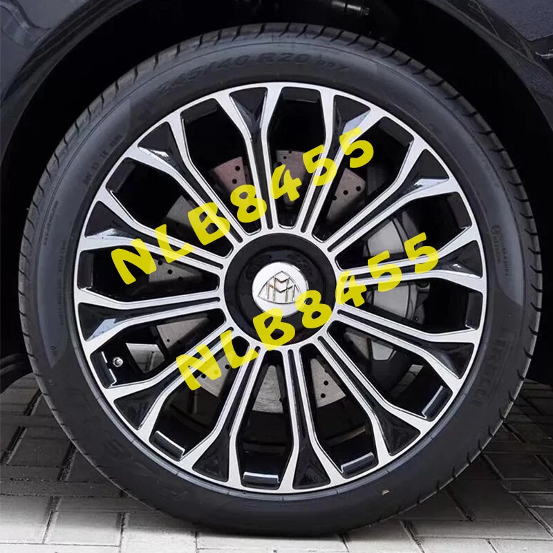 Tapacubos centrales Maybach 4 piezas negro brillante emblema para Mercedes Benz S450 2020 Foto 4 de 4