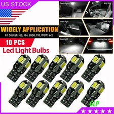 10pcs Led T10 194 168 W5w Canbus White Dome License Side Marker Light Bulb 6000k