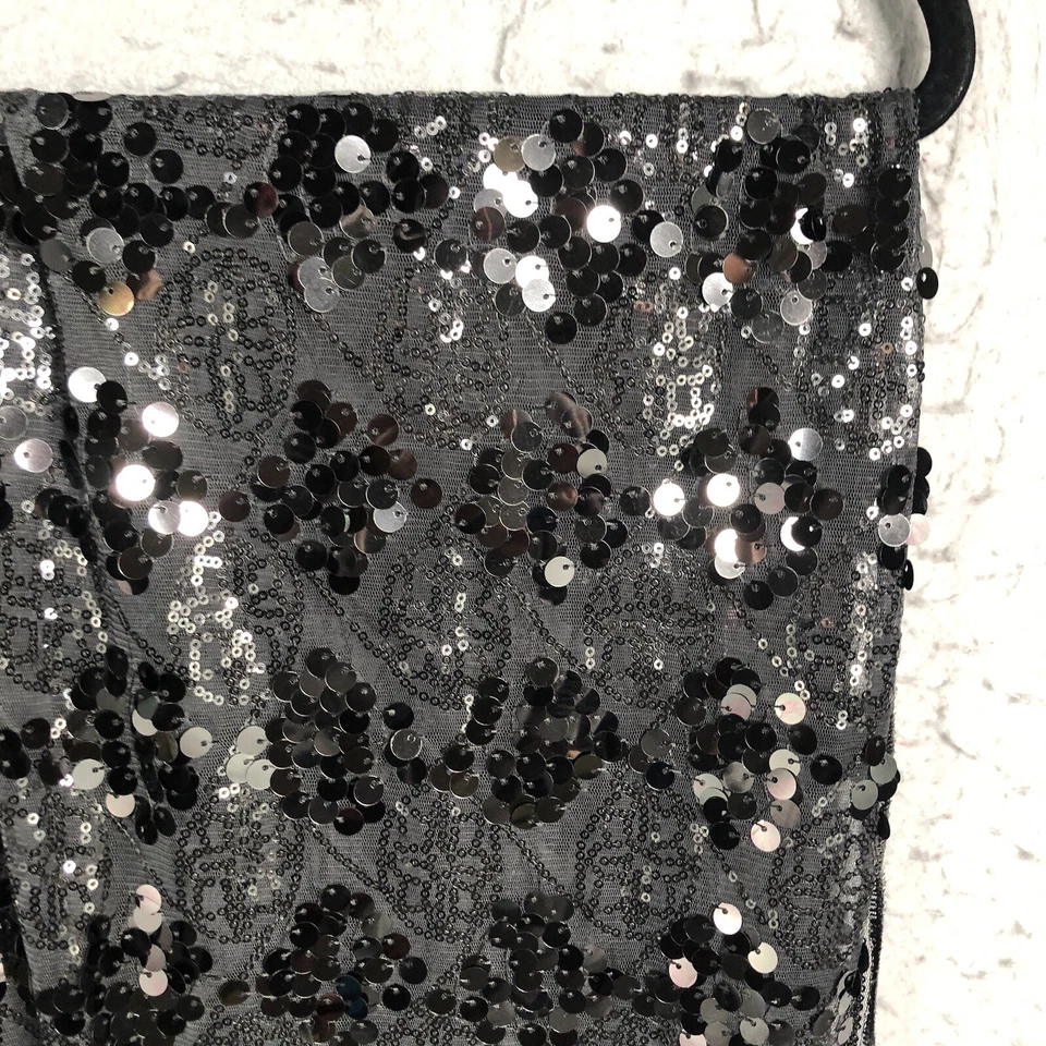 Bufanda de lentejuelas negra pura caprichosa boho arte para usar declaración retro Y2K NUEVO Foto 4 de 4