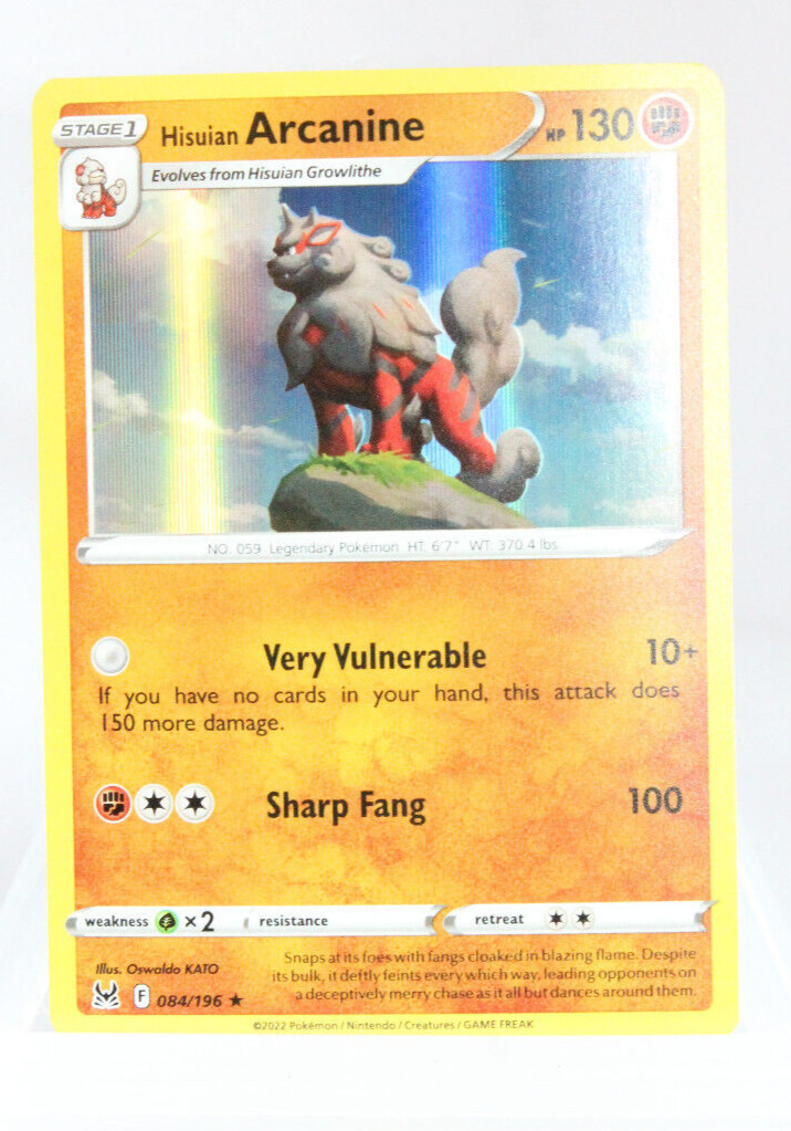Hisuian Arcanine 84/196 - (M/NM) Holo Rare - Pokemon Lost Origin