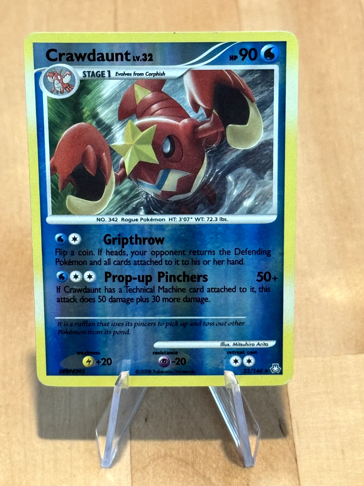 Pokemon Legends Awakened Crawdaunt Rare Reverse Holo 22/146 2008