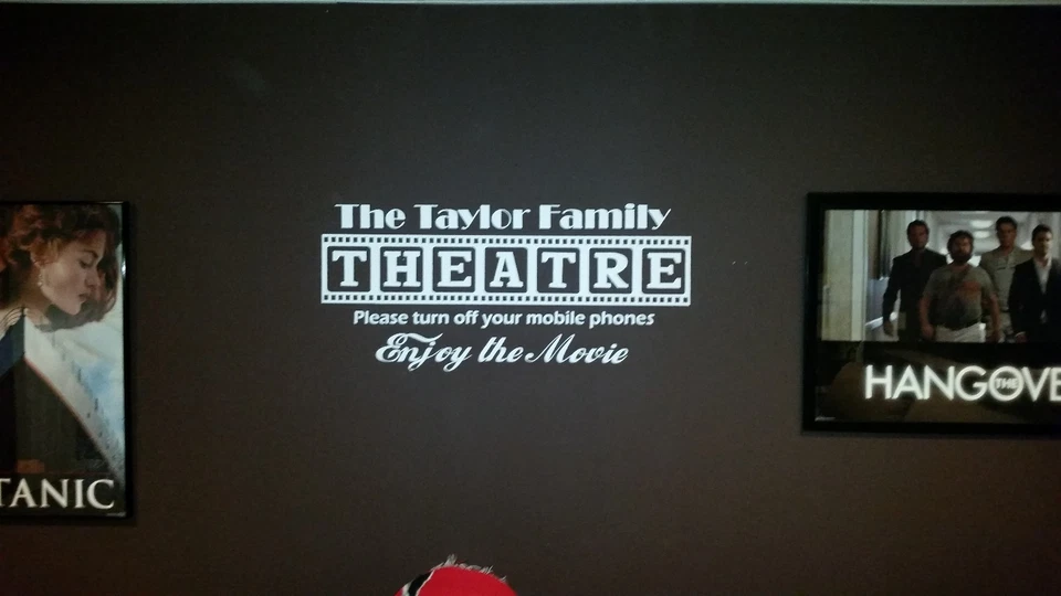 Персонализированная вывеска кинотеатр домашний кинотеатр винил настенный декор настенная наклейка - Изображение 4 из 4