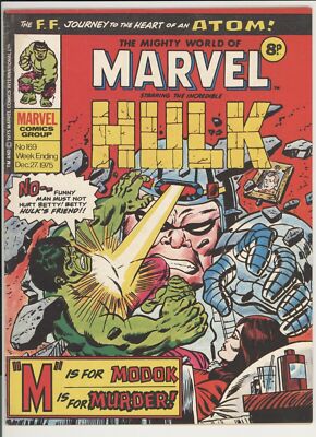 MIGHTY WORLD OF MARVEL #169 - 8 PENCE ISSUE - HULK - MODOK - FANTASTIC FOUR
