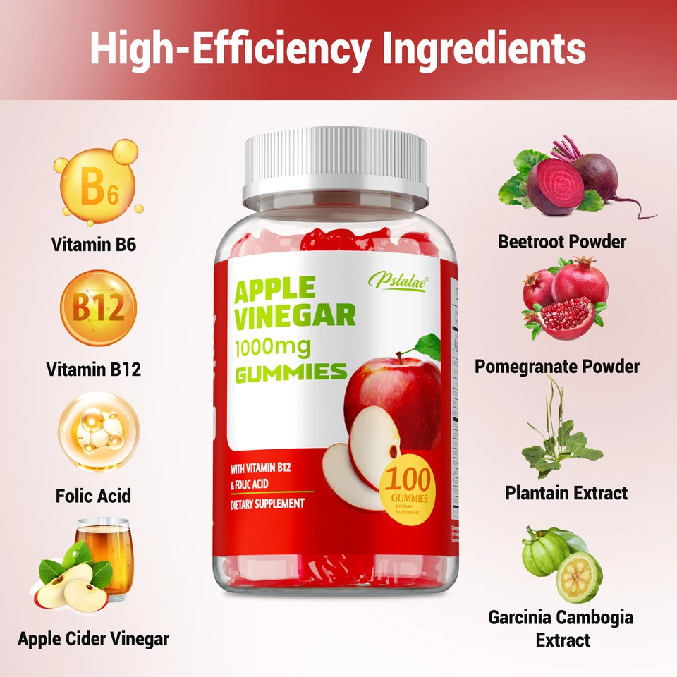Apple Cider Vinegar Gummies - Fat Burner, Fast Weight Loss, Detox Cleanse - Image 3 of 4