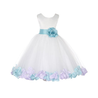 CUSTOMIZE INFANT TODDLER TEEN BRIDAL PARTY IVORY ROSE PETAL FLOWER GIRL  DRESS | eBay