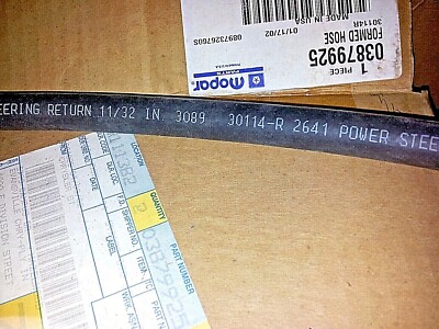 Mopar OEM-NOS HOSE Power Steering RETURN 2' + Clamps! *FITS & DETAILS Below!