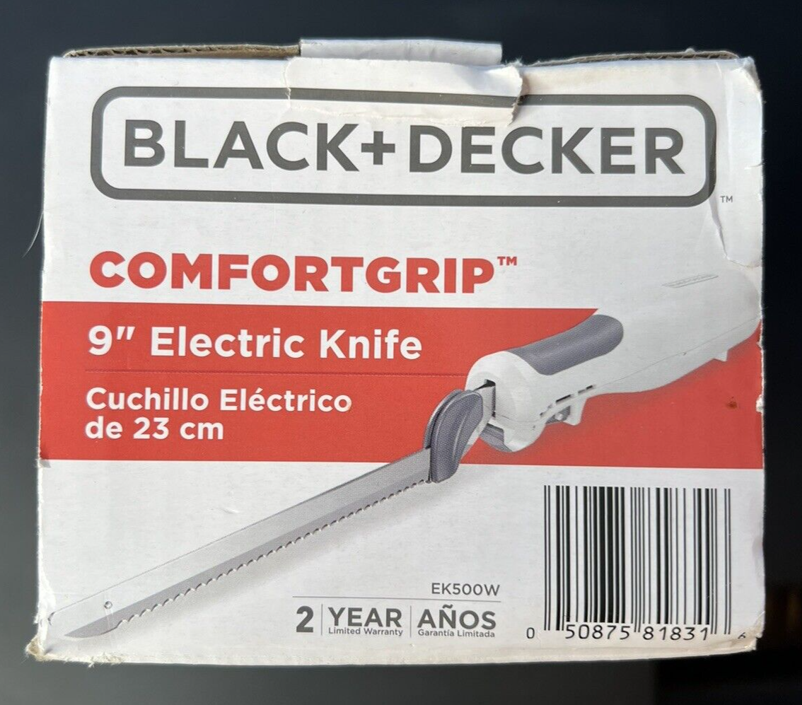 NEW Black & Decker 9" Electric Knife Stainless Steel Blades Comfort