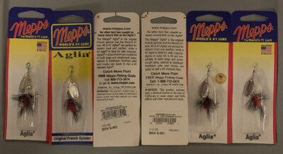 6 Packs Mepps Aglia 1/12oz B0W S-BO