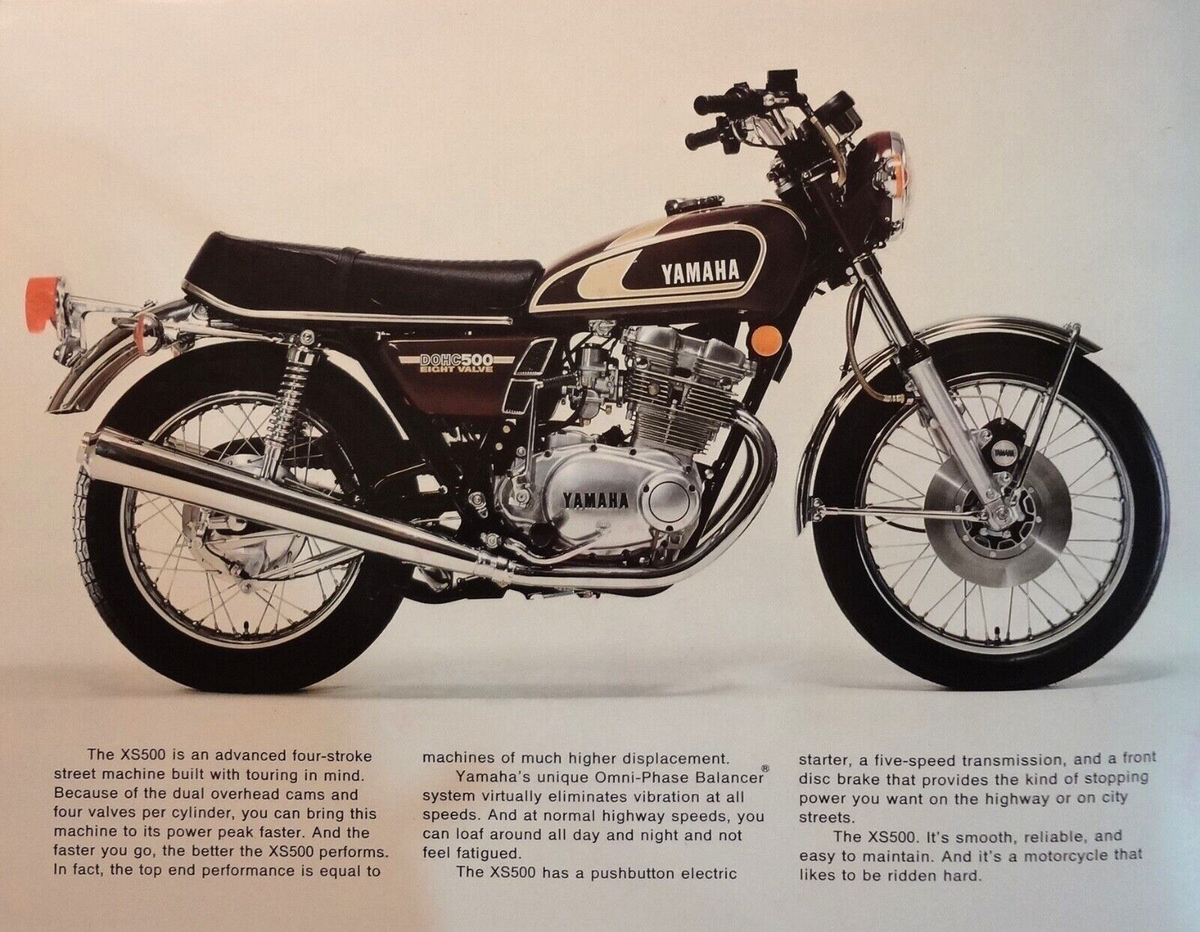 ヤマハページ！ 1975 Yamaha XS500B 4-page brochure-Vintage LIT-11035-18-00 XS 500