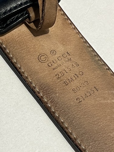 Gucci Microguccissima Pattern Leather Belt Embossed Black 281548 Women’s Size 32 - Picture 8 of 10