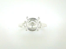 Round Split Shank Ring Setting Sterling Silver