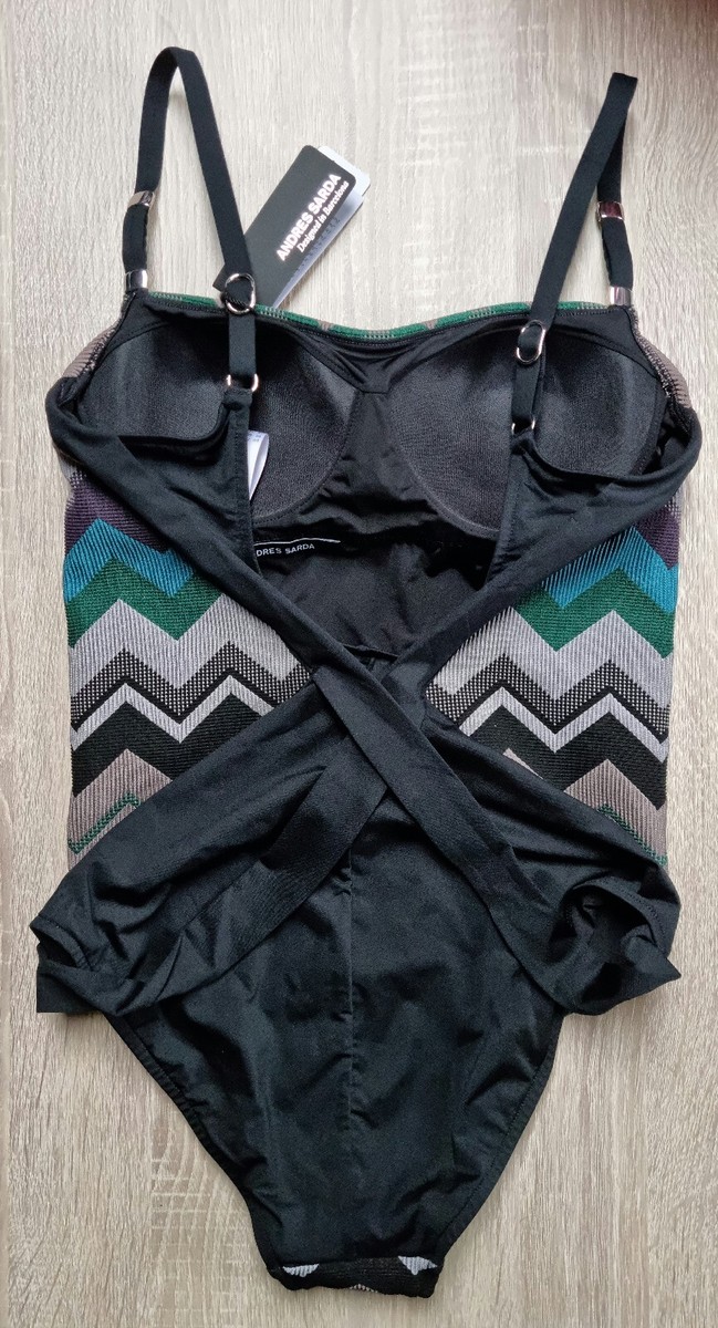 Maillot De Bain Une Pièce Andres Sarda - Taille 90B (FR) / 34B (US), Bleu Rayé, Neuf Avec étiquettes