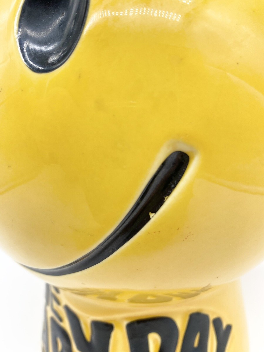 Vintage McCoy USA Pottery Smiley Face Cookie Jar Have A Happy Day