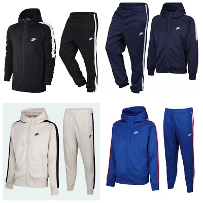 Nike Air Mens Tribute Tracksuit Zip Hoodie Jogger Navy Black Blue Cream S M  L XL UK