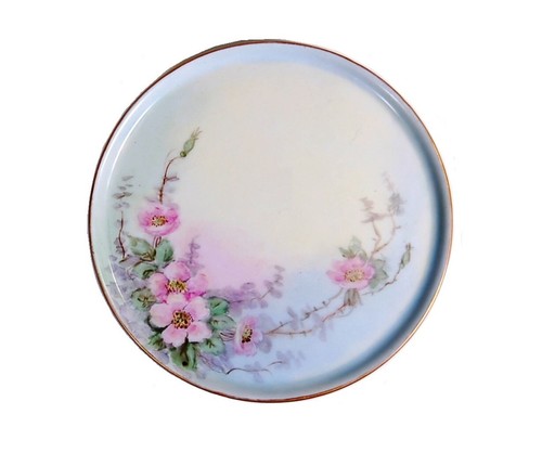 1905 Beyer & Bock HAND PAINTED Royal Rudolstadt Prussia 6-1/8" WALL BREAD PLATE - Picture 2 of 3