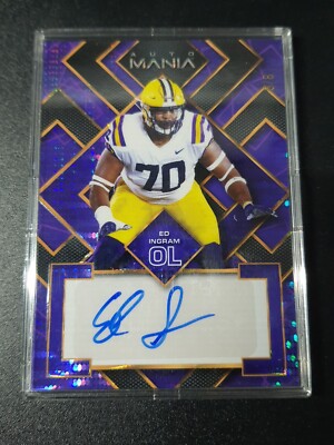 Ed Ingram - Wild Card Auto Mania 2022 - Vikings, LSU - Purple Plusar - Auto - /8