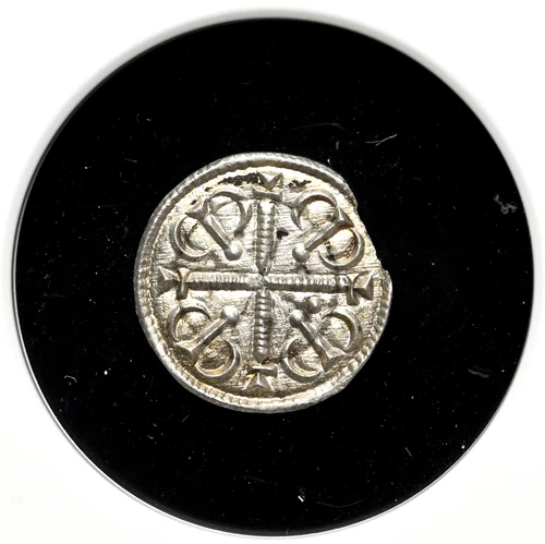 HUNGARY. Geza II, 1141-1162, Silver Denar, NGC MS64