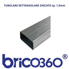 TUBOLARE FERRO RETTANGOLARE ZINCATO 1,5mm IN BARRA DA 3 METRI CERTIFCATO E220+CR