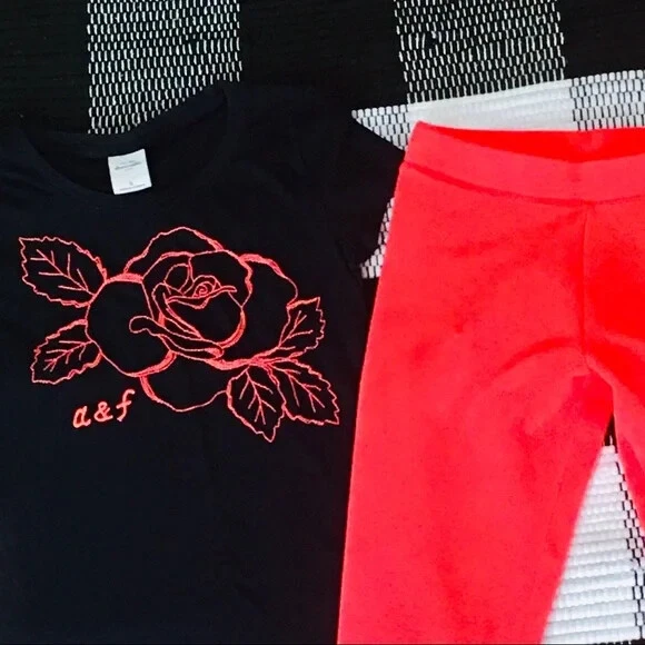 Abercrombie 10 12 Pantalones Grandes Camiseta Top Polar Azul Niños Niña Conjunto Conjunto Foto 2 de 4