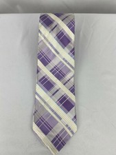 City of London Men's Purple White Silk Tie Made in US