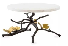 Michael Aram Butterfly Ginkgo Cake Stand White Marble 175789 New