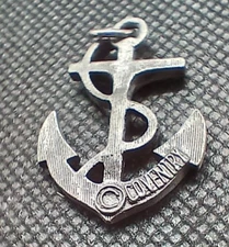 Signed Sarah Coventry Silvertone Metal Anchor Pendant