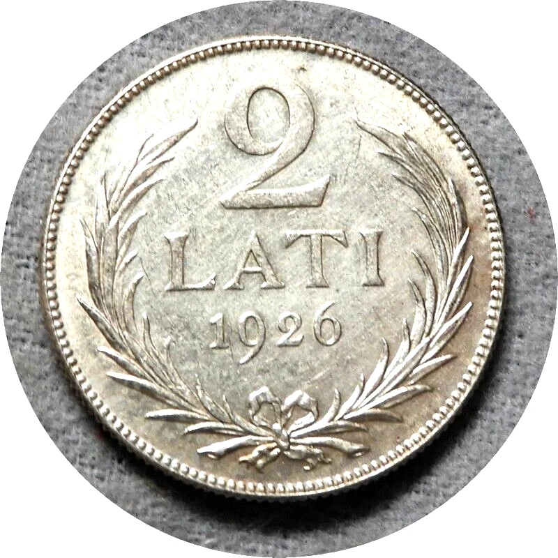 elf Latvia 1st Republic 2 Lati 1926   Silver  kl08 - Image 2 of 2