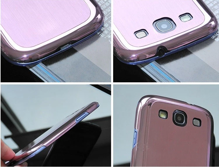 Funda Carcasa Trasera Rígida Aluminio Ultra Delgada Metal Cepillo Samsung Galaxy S3 Recubrimiento Foto 3 de 4