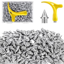 1/4 Inch Track Spikes,130pcs Stainless Steel Pyramid Shoe Spikes with Silver