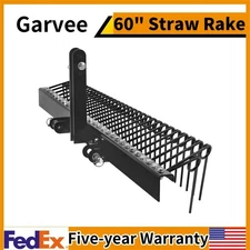 ❇️60 Inch Pine Straw Rake 26 Coil Spring Tines Durable Powder Coated 3 Point Hit