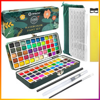 Aquarellfarben Set 100 Farben Mit Pinsel Und Papier, Tragbar