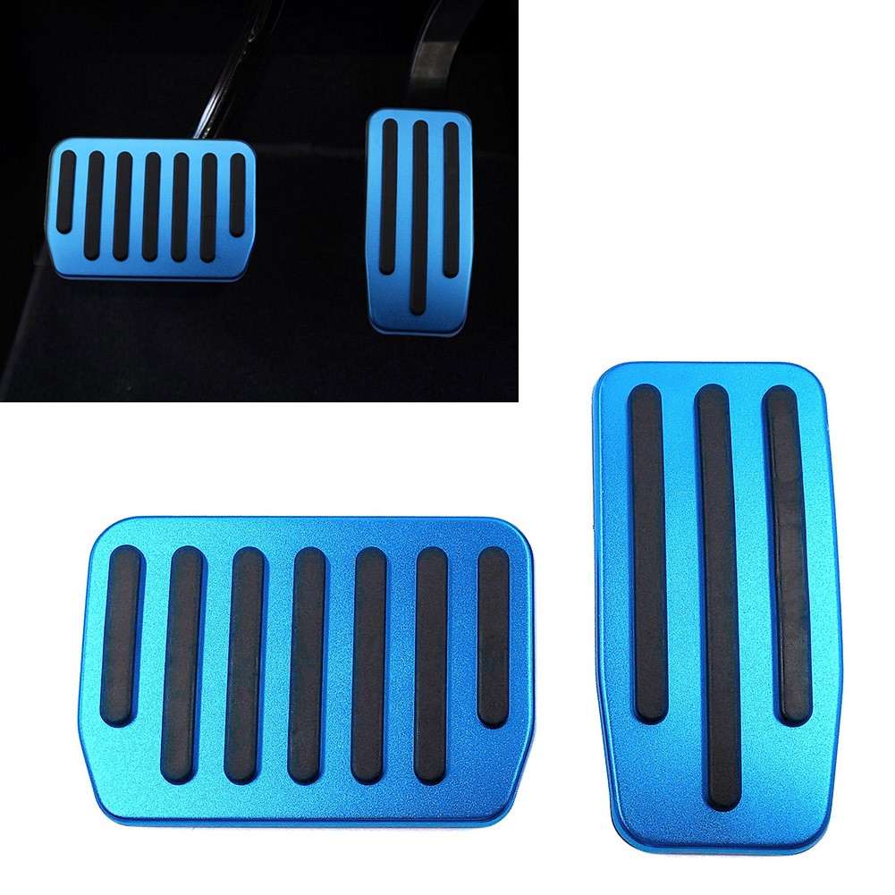 2x Brake Gas Pedal Pad Cover Stainless Steel Fit Tesla Model 3 For Model Y Blue