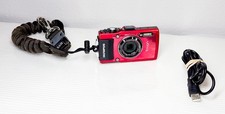 OLYMPUS Stylus Tough TG-4 16MP Waterproof Digital GPS WiFi Camera Red, Tested   