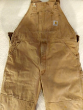 CARHARTT VINTAGE BIB OVERALLS BROWN UNION MADE IN REALLY GOOD CONDITION 40X32
