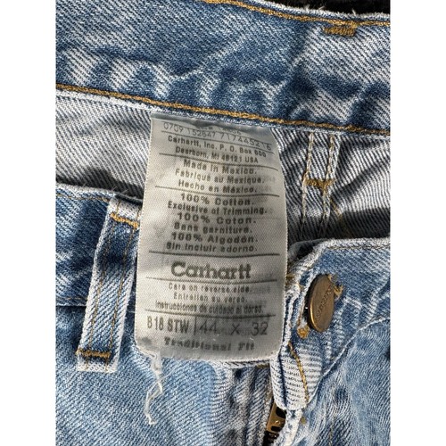 Carhartt 44x32 Light Wash Denim Jeans Traditional Fit Workwear Mens - Picture 4 of 12