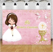 Baptism Photography Background 5x3ft My First Communion Chalice Girl Decor