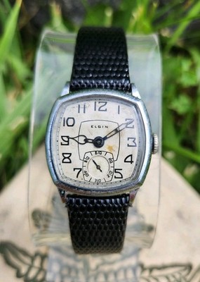 Vtg 1927 Elgin Model 1 Grade 430 Men's 27mmArt Deco Watch 7J Mechanical NICE!!!