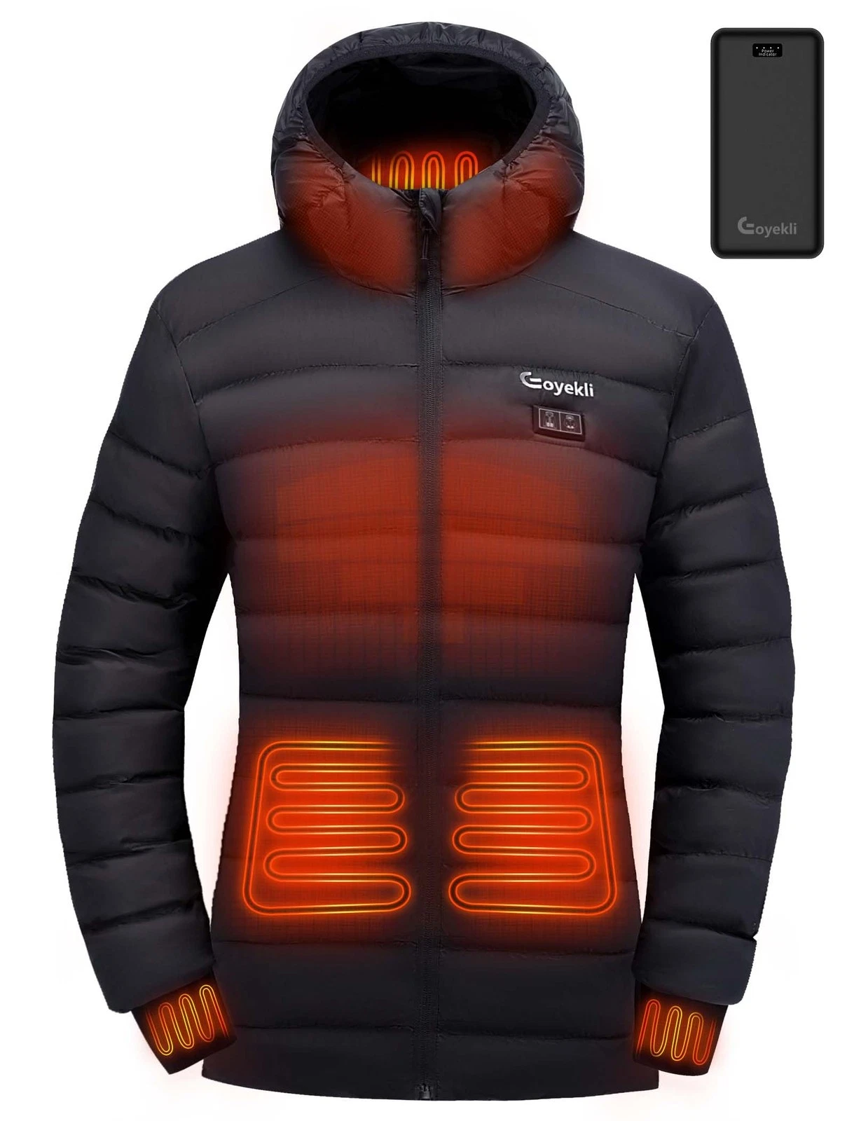 Heated Jacket for Women, Women's Jacket,12V 20000mAh Small, Black