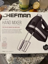 Chefman Turbo Button 250-Watt Hand Mixer RJ17-V2 Unit Extra Dough Hooks