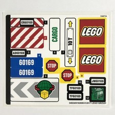 LEGO STICKER SHEET 60169 Cargo Terminal Airport Decals Stickers City Town