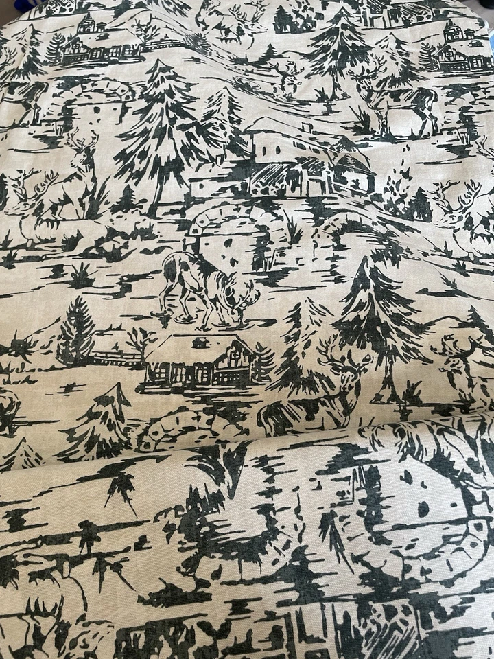 Tela de lona de algodón Firelight - “Snowy Scene Green” - 100 % algodón - 45” W - 6,5 yardas Foto 2 de 4