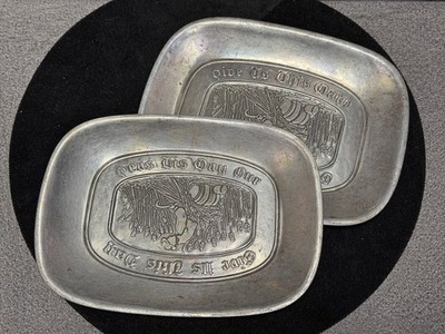 Set 2 Leonard Aluminum Bread Trays Give Us This Day Vintage Serving