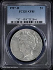 1927-D $1 Peace Silver Dollar PCGS XF 45