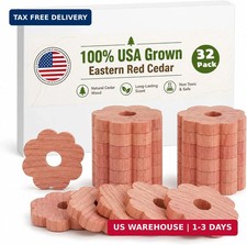 32 Pcs 100 Natural Cedar Rings for Wardrobe Closet,Aromatic Scent Cedar Rings f