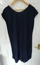 Shift Dress by Madewell 1937 Size S Navy Blue White Spot Polka Dot Textured