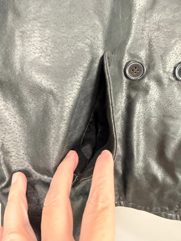 Vintage Women's Tex by Max Azria Black Leather Jacket L 3/4 Balloon Sleeves - Image 3 of 4