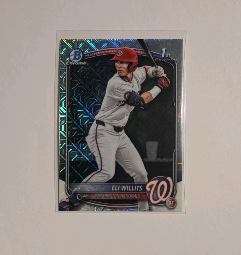2025 Bowman Chrome Draft Mega Mojo Refractor Eli Willits #BDC-1  Nationals
