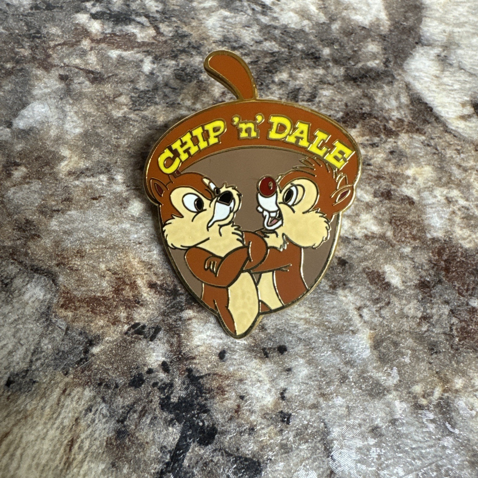 Disney Pin Chip & Dale Inside Acorn Shell Facing Each Other w/Crossed Arms